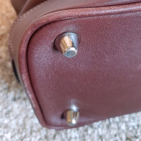 Vintage Coach Hampton Satchel 7555 Shoulder Bag Burgundy Leather - Picture 10 of 16